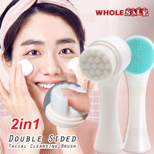 2 In 1 Double Sided Facial Brush Face Massager Soft Bristled Silicone Deep Cleansing / Berus Muka