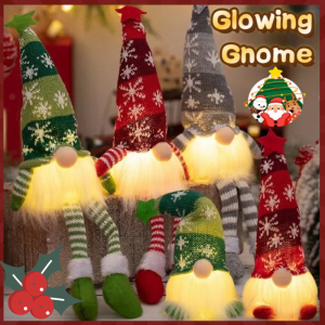 Cute Glowing Christmas Faceless Doll with Light Cartoon Dwarf Stuffed Doll Xmas Home Decor Kids Gift