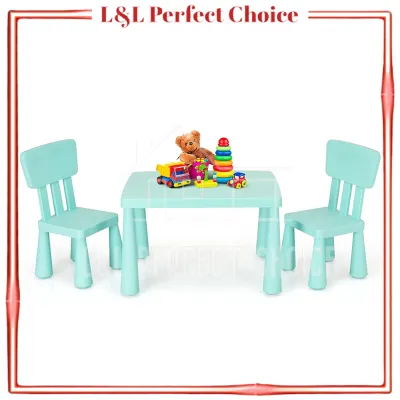 LL PERFECT Children Junior Kids Study Table set 1 Table with 2 Chair /Meja Kerusi Belajar Melukis Kanak-Kanak / 初级儿童学习桌套装1张桌子 + 2张椅子