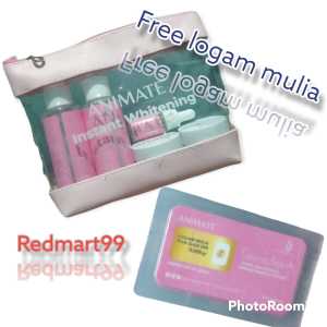 PROMO TERLARIS PAKET GLOWING SKIN CARE ANIMATE INSTANT WHITENING 5 IN 1 LENGKAP BPOM GRATIS EMAS LOGAM MULIA 0.005gr