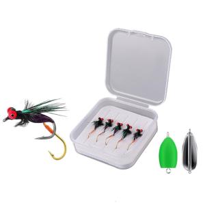 5 cái Chìm nhanh câu cá bằng ruồi nhân tạo Fly Topwater Mồi Côn Trùng Fly mồi ruồi câu cá với móc quay cho cá hồi câu cá
