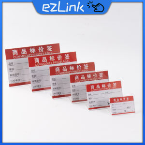 20Pcs Clear Desk Sign Business Card Holder 6x9cm Acrylic L-shaped Price Card Tag Stand Rack For Shop