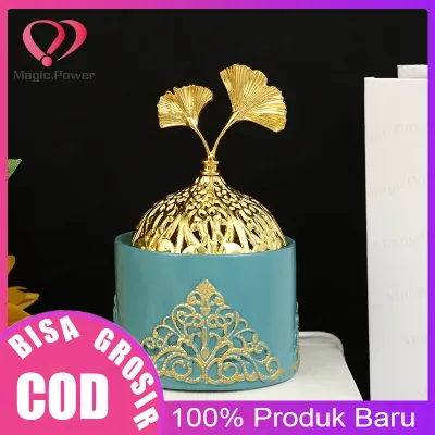 Tempat Bakar Dupa mabkharah Bulat Arab Bahan Logam Warna Emas Dupa Burner Home Office Teahouse Gunakan Buddha Dupa Pemegang Lotus