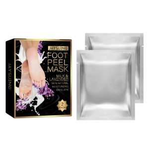 Jaysuing Feet Exfoliating Foot Masks Pedicure Socks Exfoliation Scrub for Feet Mask Remove Dead Skin Heels Foot Peeling Mask For Foot Spa Foot Mask Skin Care Foot Peeling Dead Skin Lavender Feet Masks Pedicure Socks Foot Cream for Heels(2 pairs)