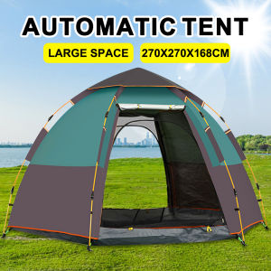 Waterproof Automatic Tent Outdoor Camping Tent Waterproof 4-6 People Thickened Climbing Camping double deck Family Tent