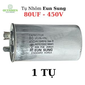 Tụ Đề Tụ Nhôm Tụ Ngậm 80uF 450V Tụ Kapa EUNSUNG Kích Thước 100x55mm Tụ 65 CBB 80MF Chữ Ngang - Linh Kiện Quỳnh Diễn
