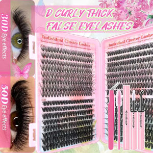 660pcs Lash Clusters Fluffy Curly Lashes 30D+40D+60D+80D+Mixed Style Volume Eyelash Clusters D Curl 3D Individual Wispy Eyelash Fluffy Manga False Eyelashes Ideal for Daily/Party/Wedding/Christmas Makeup Perfect Holiday Gift Beginner-Friendly