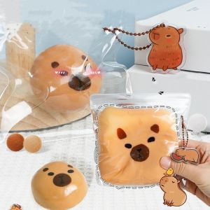 Capybara Mochi Toy Stress Relief Funny Animal Squeeze Toy Soft Cute Capybara Shape Squeeze Ball Birthday Gift for Kids