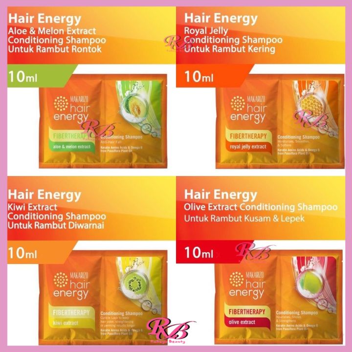 MAKARIZO Hair Energy Shampoo Sachet 10 mL | 2x5mL | Fibertherapy Shampo | Sampo