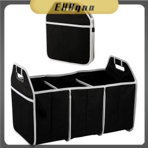 EHBqna กล่องเก็บของท้ายรถแบบพับได้ขนาดใหญ่พิเศษอุปกรณ์ตกแต่งภายในรถยนต์3ช่อง