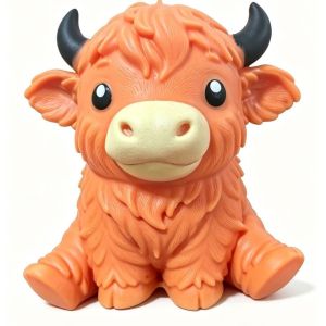 YOUSHI TOP Slow Rising Highland Cow Fidget Toy Squeeze Soft Texture Highland Cow Squishies Toy Squeeze Ball Slow Rebound Highland Cow Sensory Toy Adults