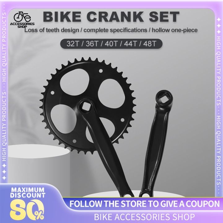 Fixie Crankset Mountain Bike Sprocket with Crank Arm 36/40/44/48