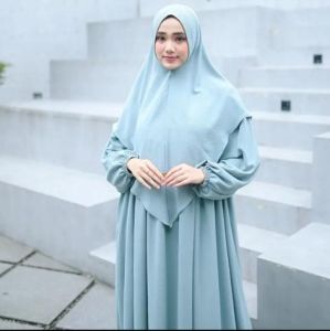 GAMIS SYARI SET KHIMAR BUSUI FREANDLY/AMARA SYARI SET HIJAB BAHAN CRINKLE AIRFLOW KUALITAS PREMIUM SIZE L XL XXL/GAMIS JUMBO KEKINIAN/GAMIS MEWAH ELEGAN SIMPLE POLOS