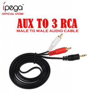 3.5 mm 1.5m Male Jack to AV 2 RCA Plug & Play Male Audio AUX Cable