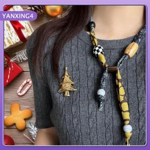 【YANXING4】 เข็มกลัดรูปต้นคริสต์มาสแบบเรียบง่ายทำจากสแตนเลสสำหรับเป็นของขวัญเสื้อผ้าของผู้หญิงเข็มกลัดโลหะขัดเงา