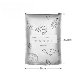 MLADEN 10Pcs/Bag Kitchen Aluminum Foil Fresh Bag Freezer Stand Up Zip Lock Bag Large Capacity Reusable Food Organizer Bags