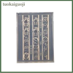 tuokaiguoji 3D Silicone Nail Mold Kitchen Cute Pet Bear Dog Cake Ice Cream Dessert Transparent Template DIY Design Nail Art Decoration