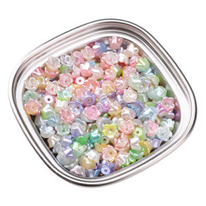 100pcs ABS ngọc trai pearlized dual-màu hoa trà hạt cho làm đồ trang sức DIY Vòng cổ quyến rũ Vòng đeo tay Phụ kiện làm đồ trang sức