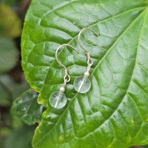 Q2143 Đôi bông tai/ hoa tai mẫu đơn giản móc Bạc chữ C 1 hạt đá - shop lên đá theo mệnh theo yêu cầu - Phong Thuỷ TUDO P
