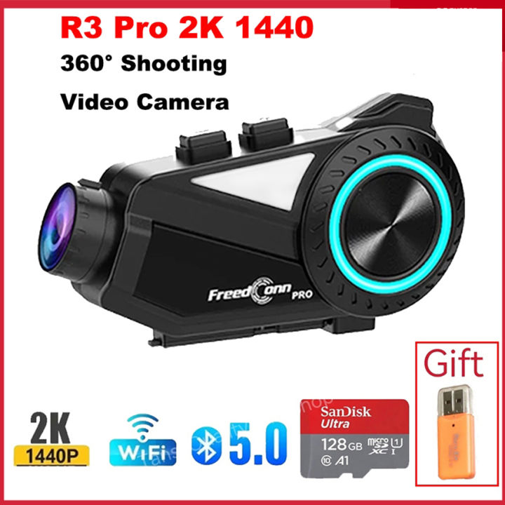 New FreedConn R3 Pro Motorcycle Bluetooth Headset with 2K Camera [F1.8 ...