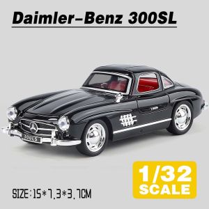 LEO 1:32 Mercedes 300SL รถคลาสสิกของเด็กๆของสะสมรถของเล่นรถโมเดล Diecast รถของขวัญสำหรับเด็กผู้ชายและเด็กผู้หญิง