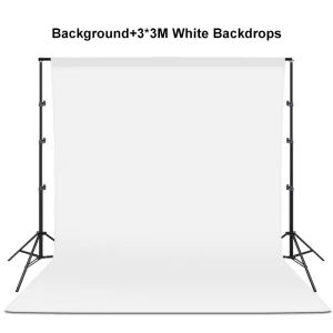 Versatile Adjustable Studio Photography Backdrop Support System with 3-Meter Muslin Backgrounds - 2.6x3M - New