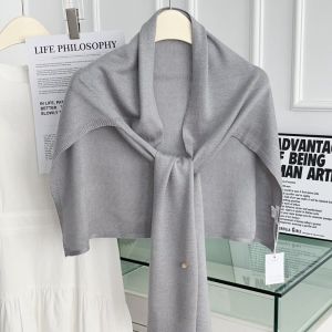 NEXTYOO T-Version Womens Neck Wrap Knitted Thin Triangular Shawl Fashion Knotted Shoulder Scarf Cape for Women