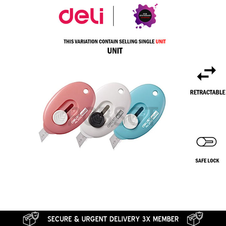 Deli Mini Cutter Portable Student Knife SafeLock Pen Knife (1's