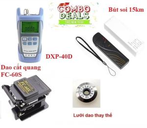Máy DPX-40D đo công xuất quang + Bút soi quang 15km có sặc pin + Dao cắt sợi quang FC-60S Tặng lưỡi dao thay thế