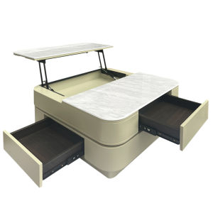 Functional Coffee Table(Free Delivery and install)Type 2360 Square Coffee Table Super Crystalline Stone Table with Hydraulic