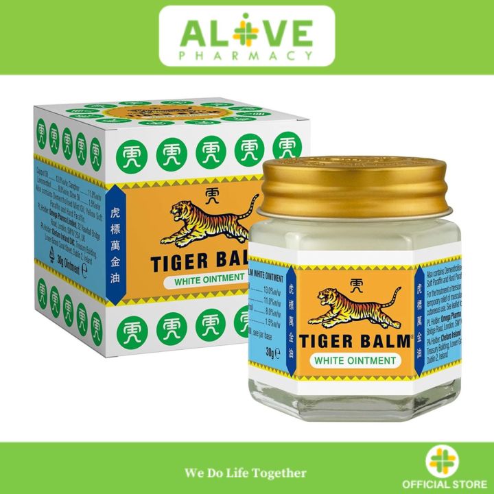 Tiger Balm White Ointment (30g), Effective Herbal Pain Relief, For Muscle Aches & Tension Headaches In Adults - Groceries