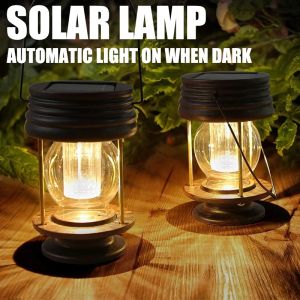 Solar Garden Light LED Solar Candle Lantern Courtyard Light Outdoor Garden Solar Light Hanging Solar Lamp Decorative Lights Chandelier LED Lantern Camping Light Hiking Fishing Tent Lamp