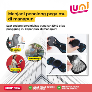 EMS Mini Massage Alat Pijat Elektrik Pemijat Leher Alat Refleksi Pijat Otot Bahu Punggung Portable Gel Pad Terapi