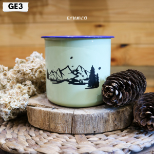 Gelas Enamel Mug Gunung dengan Sablon ORIGINAL