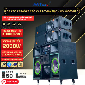 Loa kéo karaoke Bạch Hổ K8000 Pro âm thanh mạnh mẽ BASS CĂNG phù hợp cho karaoke Gia đình Hội trường Sân khấu lớn Quán cà phê sân vườn Quán bar