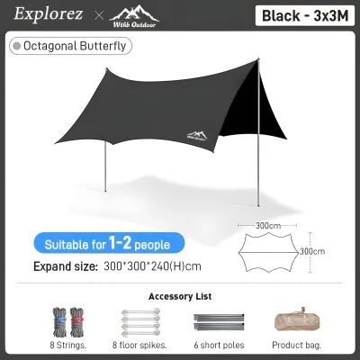 Canopy Tent Coated Waterproof Sunproof Oxford Cloth Portable with Poles thumbtack Nail