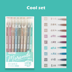 9 Pcs/Set Morandi Gel Pens Set Signature Pens Simple Morandi Color Student Gel Pen Multi Color Gel Ink Pens Vintage Marker School Office Supplies Stationery Gift Office School