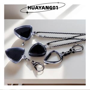 HUAYANG01 [2023 new HOT FASHION] Guitarist lưu trữ guitar chọn hộp bộ sưu tập rõ ràng chủ Keyring Túi hình trái tim chọn kích thước trường hợp phụ kiện âm nhạc