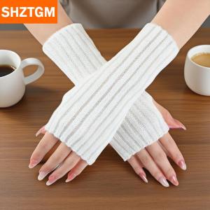 [COD] SHZTGM ถุงมือถักนิตติ้งแบบไม่มีนิ้วถุงมือให้ความอบอุ่นในฤดูใบไม้ร่วงฤดูหนาว