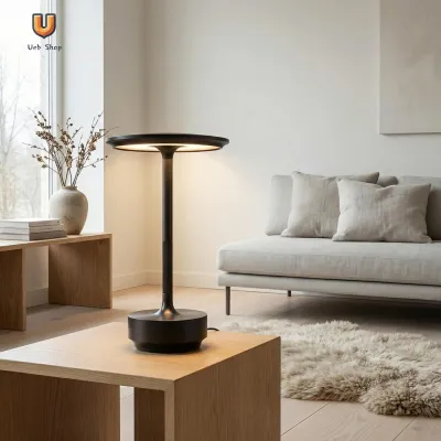 Elegant Rechargeable Metal Desk Lamp with Dimmable Settings for Bedroom Camping and Relaxation[Ueb Shop]