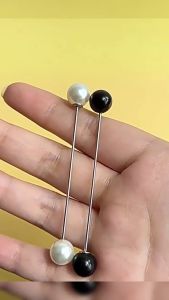 ZEO Pearl Brooch Tightening Waistband Pin Opening Bottom Metal Pearl Cute Waist Buckle