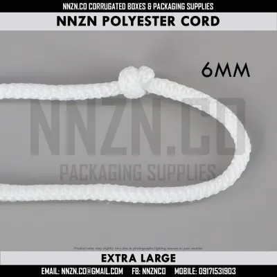 NNZN White Polyester Cotton Round Drawstring Cord 2.5mm 4mm 5mm 6mm Shorts Jackets Cord