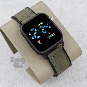 Infinitytime Jam Tangan LED Watch SLT-3642 Digital Cowok Cewek Strap Silicone Kombinasi PU Leather