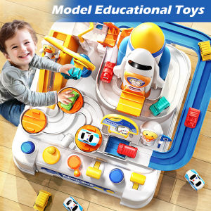 LUSIT Plastic Racing Rail Car Space Rocket Parking Game Model Educational Toys Childrens Toy Creative Play Brain Mechanical Toy Kids Learning