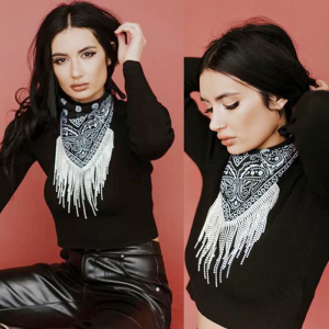 Đẹp Bạc Tua Bandana Đa Năng Khăn Quấn Đầu Khăn trùm đầu Đảng Disco Tôn Tạo Bandana Cho Masquerades Đảng