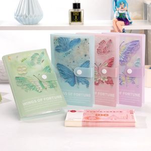 JUTBONG Oil Painting Butterfly 100 Envelopes Money Saving Challenge Waterproof Save Money Savings Binder Gift Large Capacity Mini Binder Savings Challenge Lovers