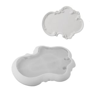 Giọt thạch cao khuôn Châu Âu khuôn khay Silicone lưu trữ tấm Organiser khuôn với Relief ren tinh xảo