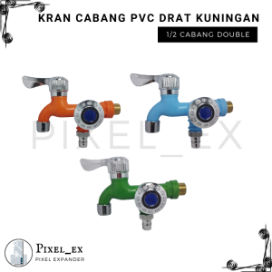 Keran Cabang Shower Plastik Kran Air Cabang Double 1/2 Expander