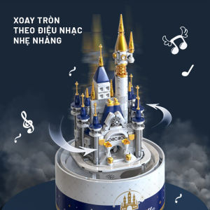 Hộp Âm Nhạc Xoay Lắp Ghép Mô Hình Lâu Đài Cổ Tích Có Hệ Thống Âm Nhạc Và Đèn