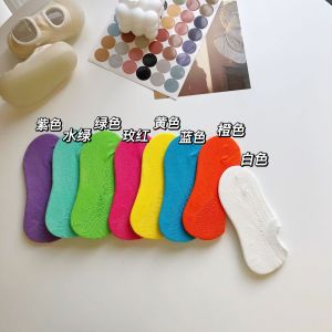 【8Colors/8pairs Set】High Quality Baby Socks Upgraded Pure Cotton Light Breathable Thin Mesh Breathable Boat Socks Shallow Anti-slip Candy Colored Socks